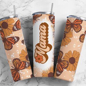 Mama Boho butterfly metal insulated tumbler